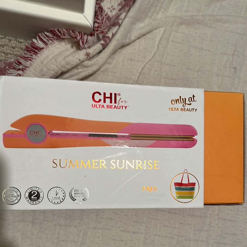 CHI Pink and Orange Hair Straightener with FREE TOTE